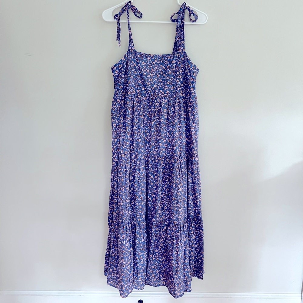Madewell Maxi Blue Floral Dress - Size S - EUC